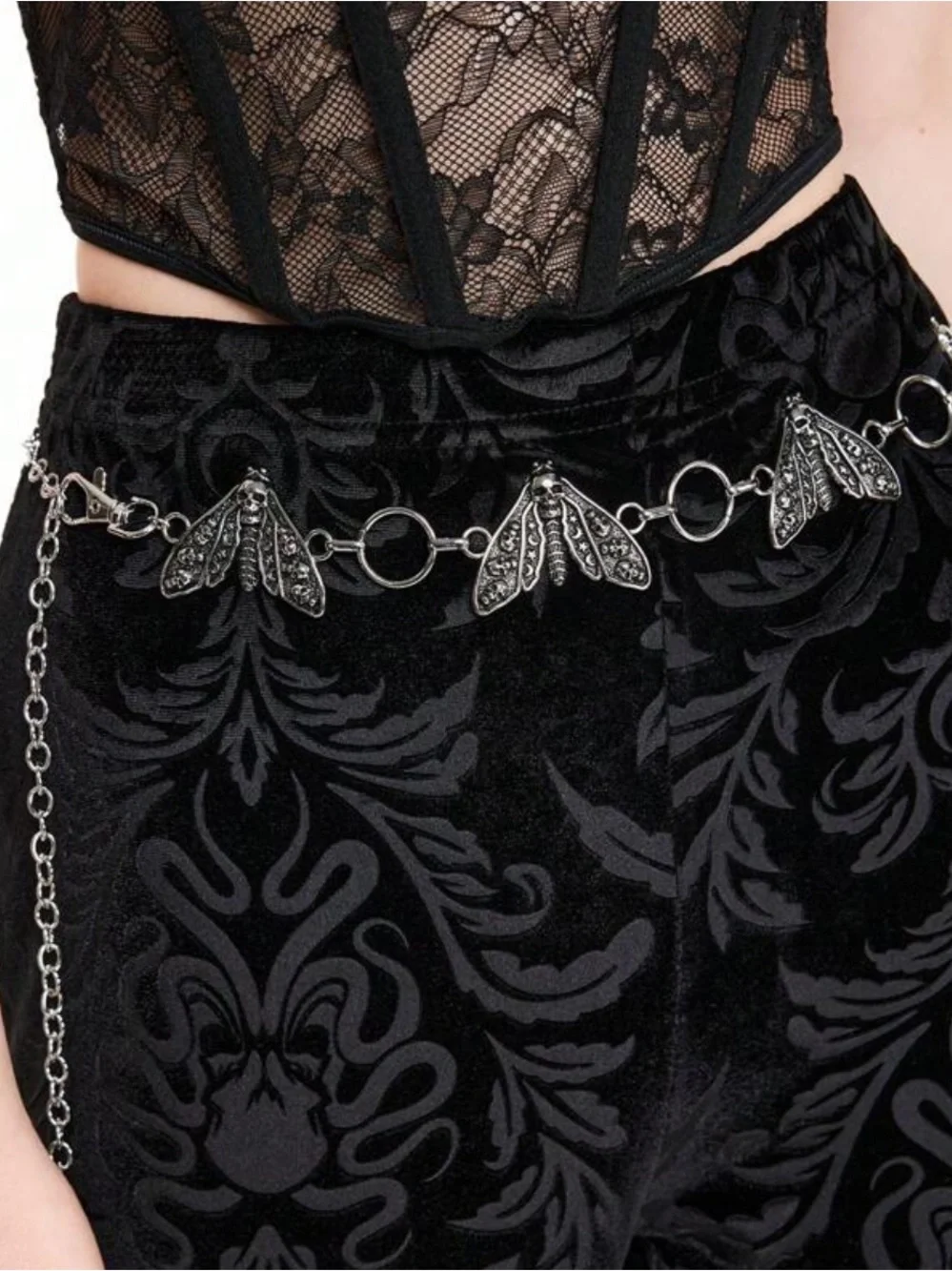 Goth Skeleton Butterfly Chain Belt NEW 🏷️